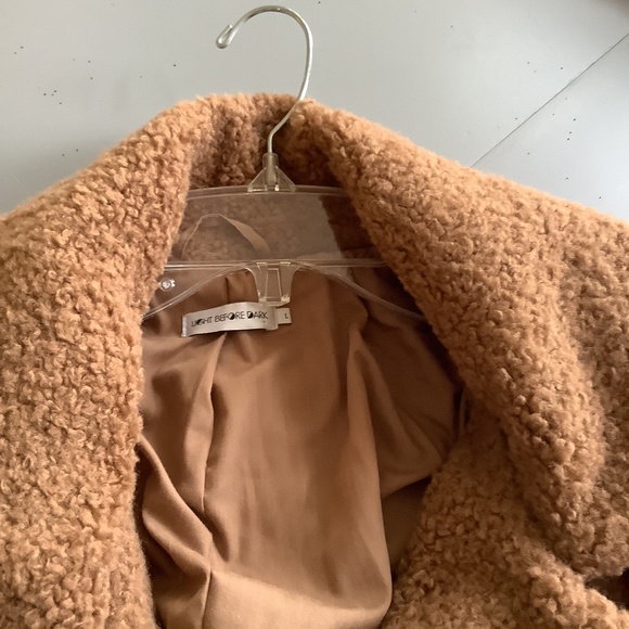 Urban Outfitters Light Before Dark Teddy Coat.  Camel, oversized, - Picture 3 of 4
